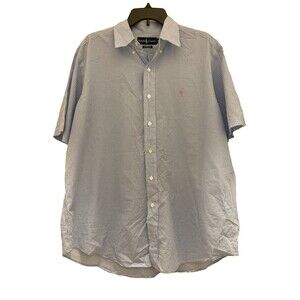 RALPH LAUREN Classic Fit Men's XL Plaid Short Sleeve Shirt Button Down